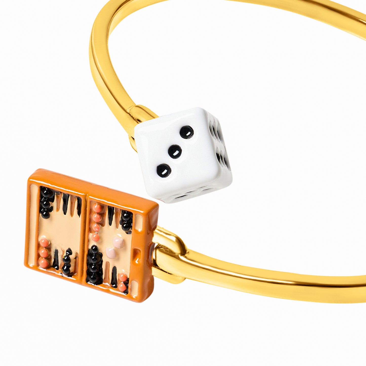 Dice & Backgammon Bangle (Gold)