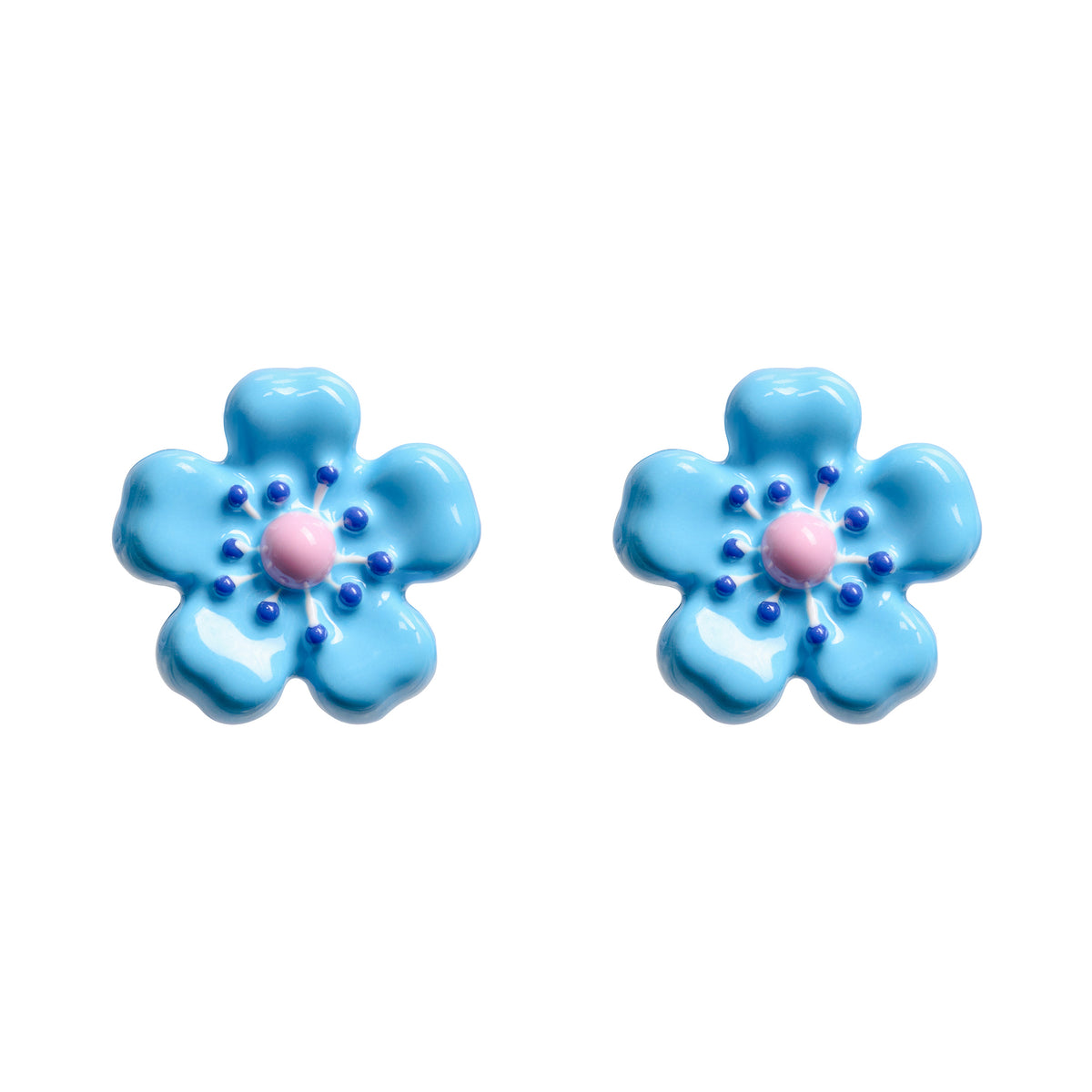 Fleur Bleue Stud Earrings