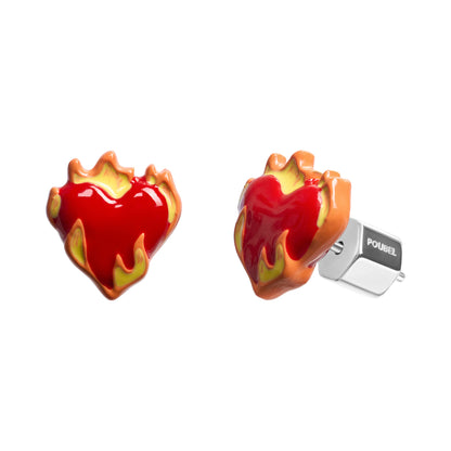 Heart-On-Fire Stud Earrings