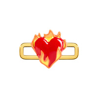Heart On Fire Charm (Gold)