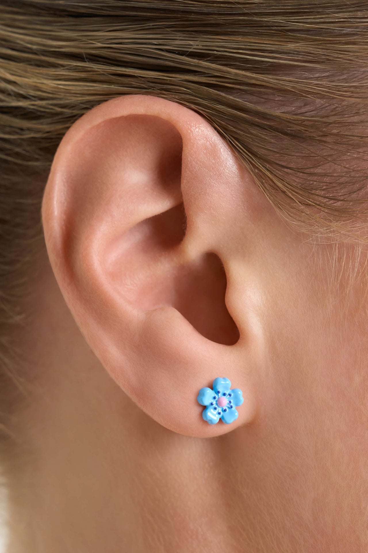 Fleur Bleue Studs
